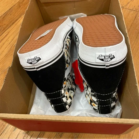 VANS Sk8-Hi Checkerboard Suede Shoes Skate Black Sneakers Men's Size 10 - Picture 7 of 8